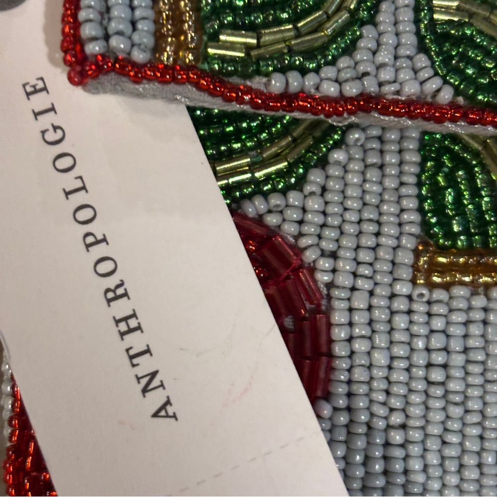 Anthropologie Fiona Beaded Bag – Apple Pattern NWT ✨🍎 - Picture 6 of 7